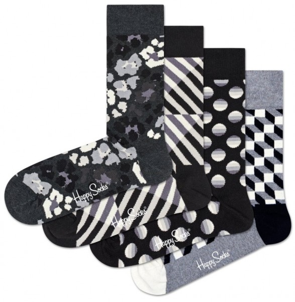 Black & White Geschenkbox Happy Socks für Sie & Ihn | Socke | Damen-Strick  | Damen | SATINEE
